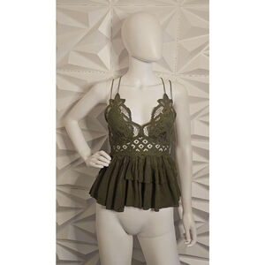 Free People Adella Cami Olive XS
